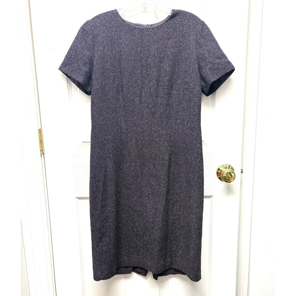 Talbots Dress Vintage Tweed Short Sleeve Sheath Office Wool Blend Woman’s 8
